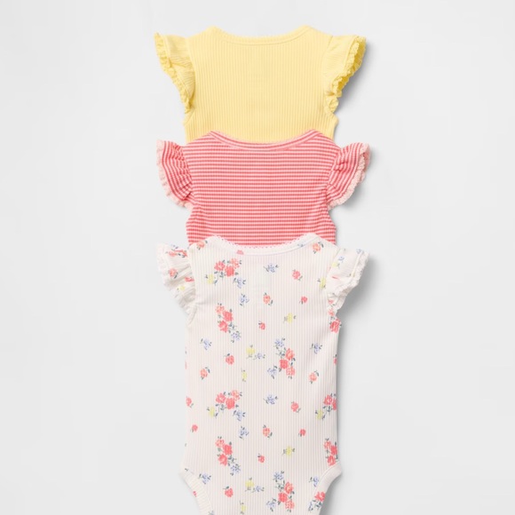 GAP Baby First Favorites TinyRib Ruffle Bodysuit (3-Pack), 12-18 Months - Picture 3 of 5